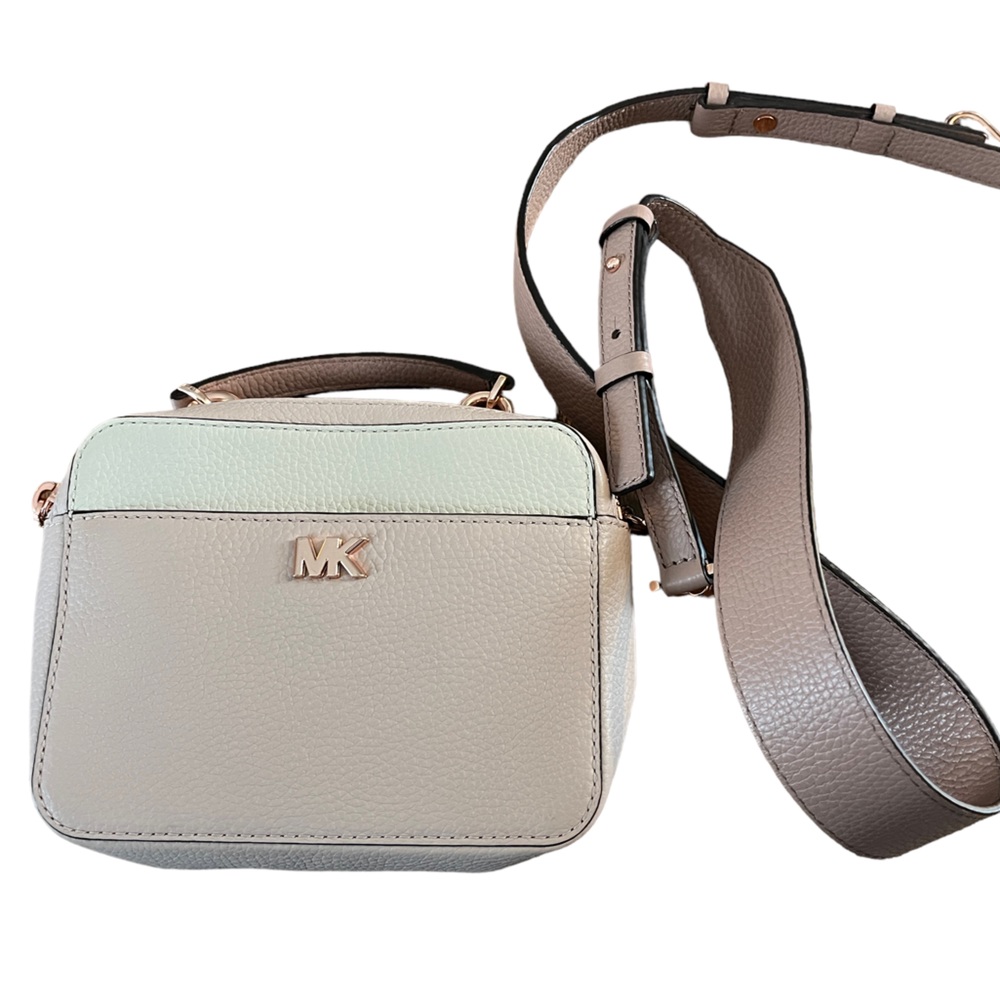 MK Pink Pebble Leather Mini Crossbody Bag